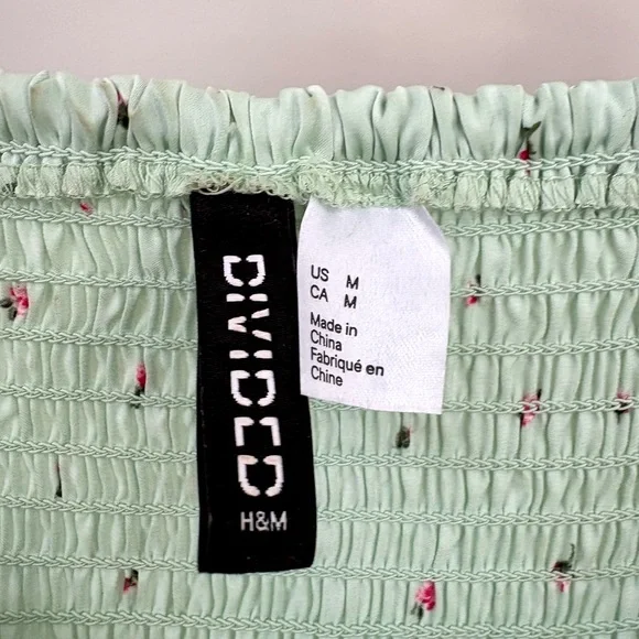 H&M Light Green Floral Blouse - Picture 3 of 3